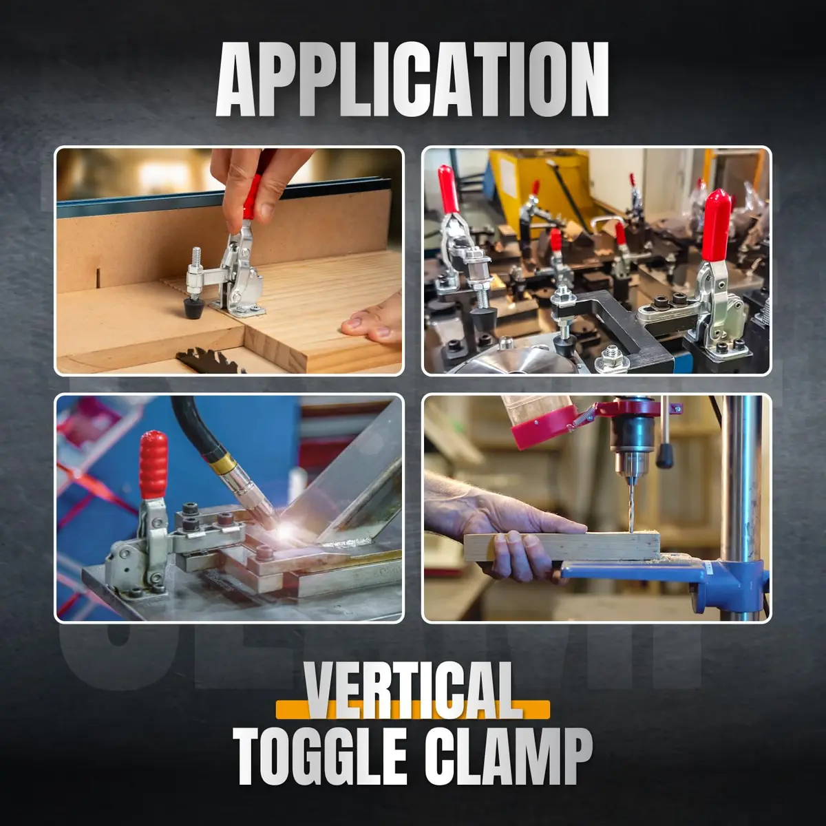 POWERTEC 4PK Vertical Toggle Clamps 500 lbs Capacity | Secure Hold Down for Woodworking Jigs & Fixtures - view 6