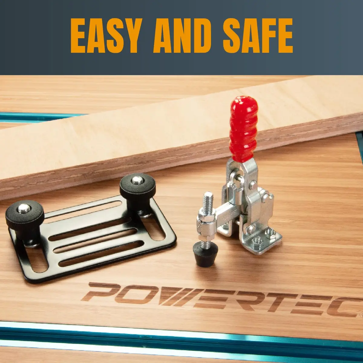 POWERTEC 4PK Vertical Toggle Clamps 500 lbs Capacity | Secure Hold Down for Woodworking Jigs & Fixtures - view 3