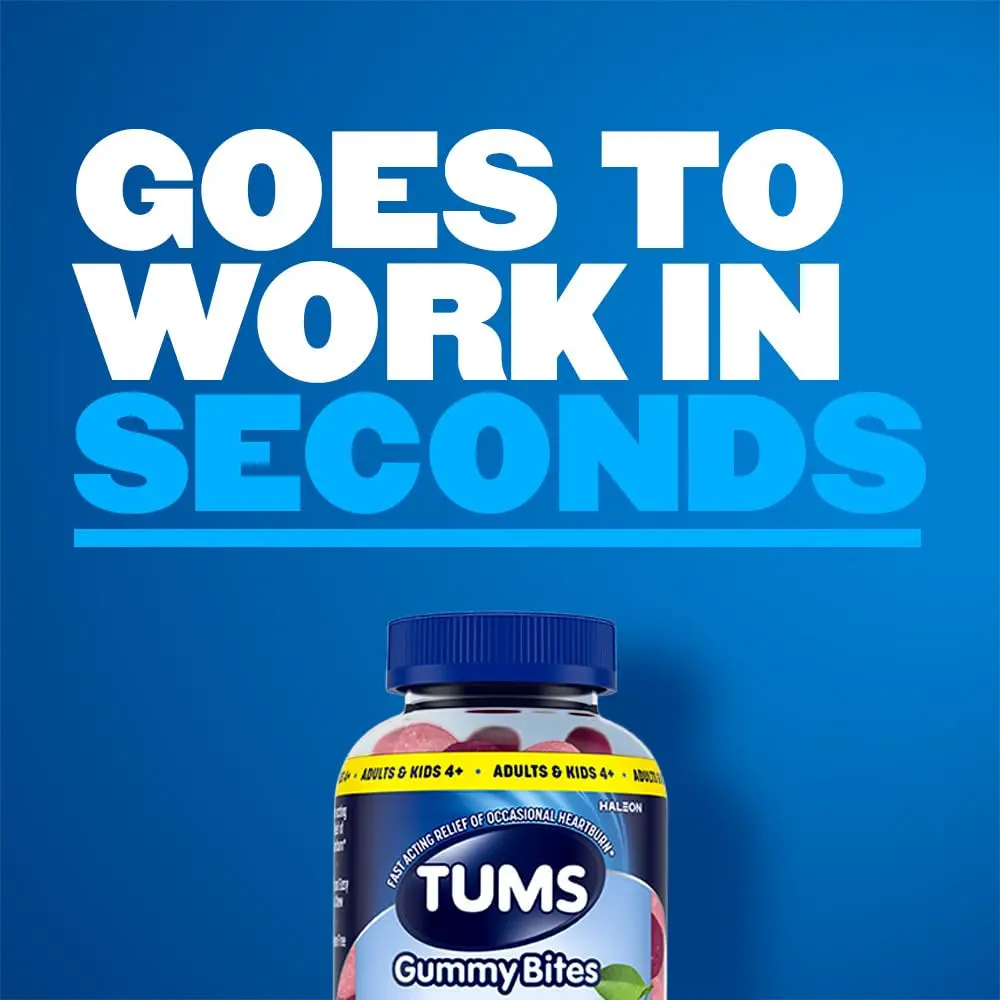 TUMS Gummy Bites Antacid Tablets Cherry Berry Burst 108 Count | Fast-Acting Relief for Occasional Heartburn - view 7