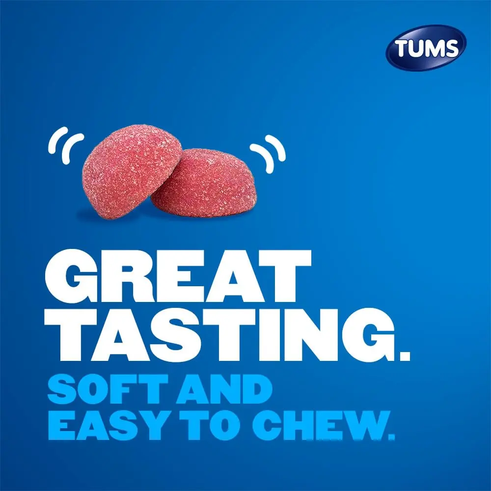 TUMS Gummy Bites Antacid Tablets Cherry Berry Burst 108 Count | Fast-Acting Relief for Occasional Heartburn - view 3