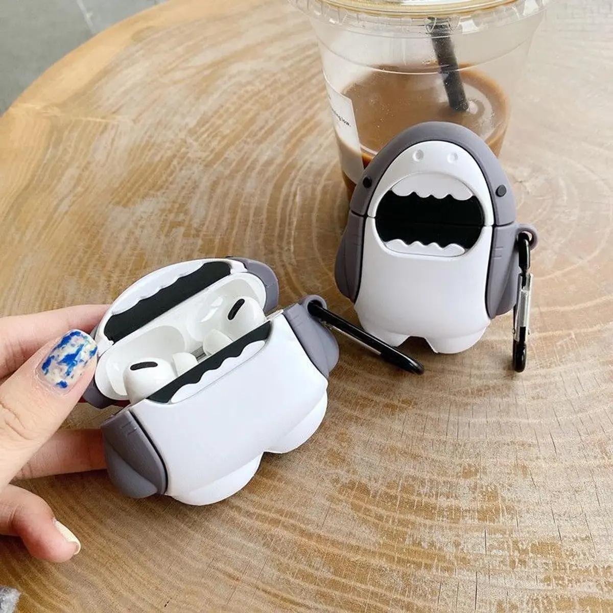 LiWerlly Cute Shark Case for Airpod Pro 2/1 Gen | Cartoon Silicone Cover, Soft & Durable, Compatible with Apple Airpods Pro 2022/2023 - view 5