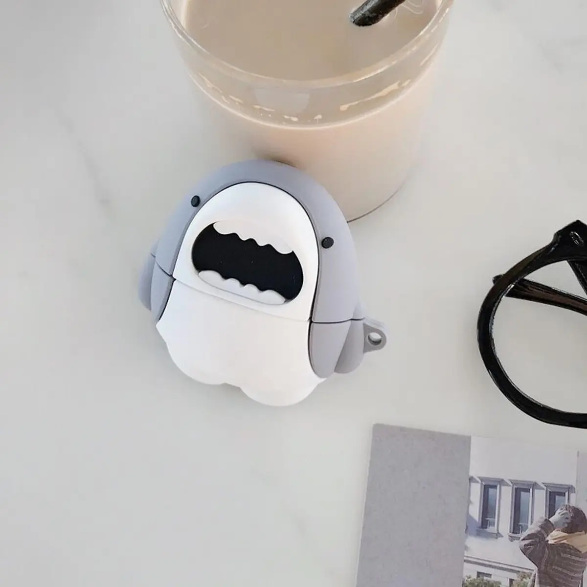 LiWerlly Cute Shark Case for Airpod Pro 2/1 Gen | Cartoon Silicone Cover, Soft & Durable, Compatible with Apple Airpods Pro 2022/2023 - view 6