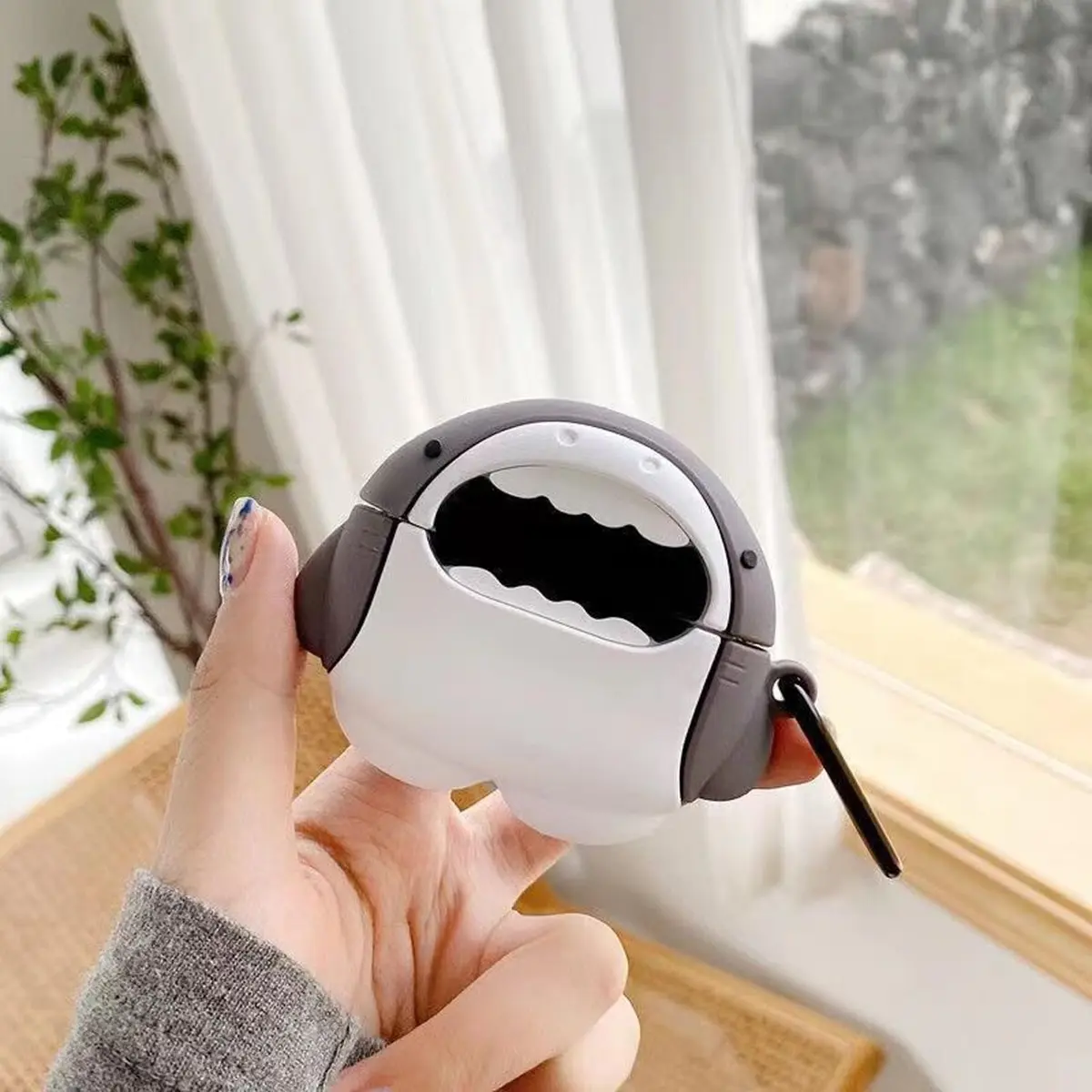 LiWerlly Cute Shark Case for Airpod Pro 2/1 Gen | Cartoon Silicone Cover, Soft & Durable, Compatible with Apple Airpods Pro 2022/2023 - view 2