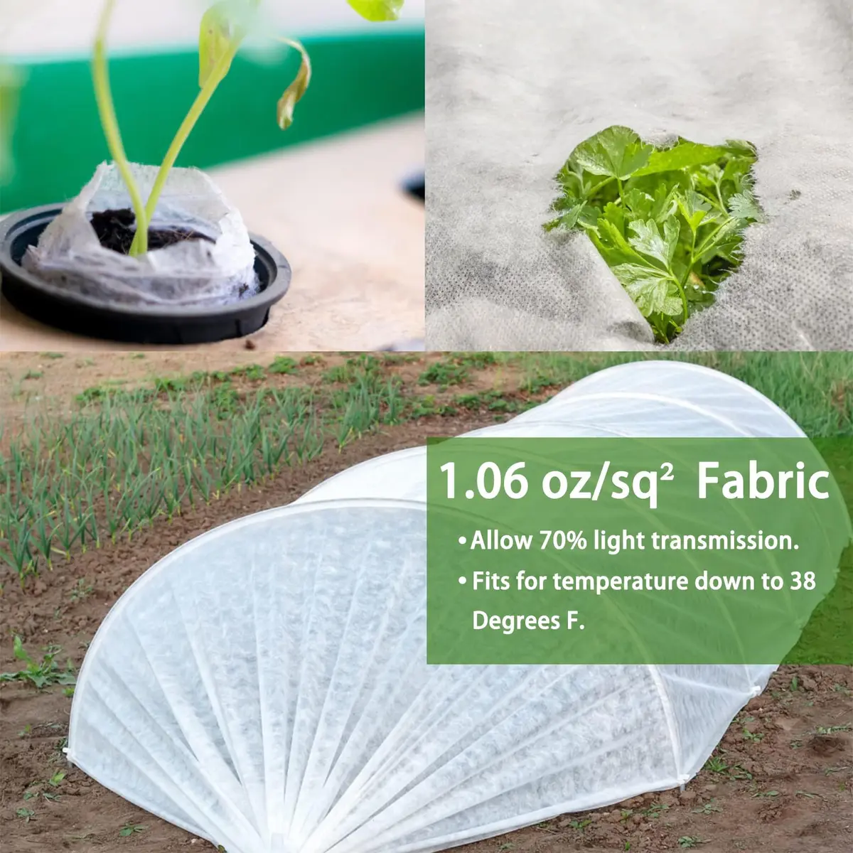 Kijamilee Plant Covers Freeze Protection 10FT x 50FT | Reusable Frost Cloths for Outdoor Plants - view 8