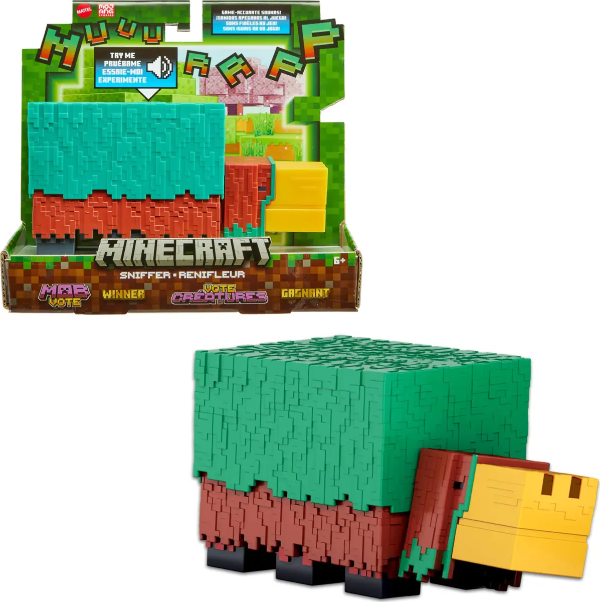 Mattel Minecraft Sniffer Action Figure 3.25-inch | Game-Accurate Sounds & Pixelated Design - main product image