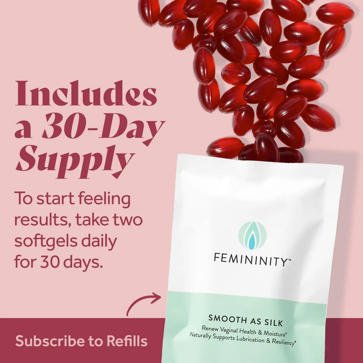Femininity Softgels for Vaginal Dryness 60 Softgels | Omega 7 & Essential Fatty Acids Support - view 6