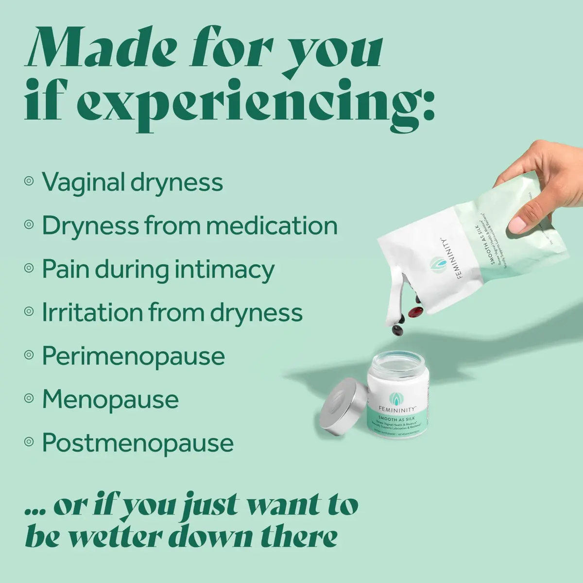 Femininity Softgels for Vaginal Dryness 60 Softgels | Omega 7 & Essential Fatty Acids Support - view 2