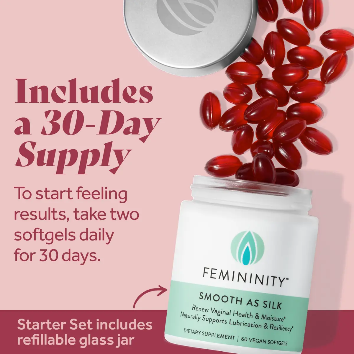 Femininity Softgels for Vaginal Dryness 60 Count | Omega 7 & Organic Sea Buckthorn - view 6