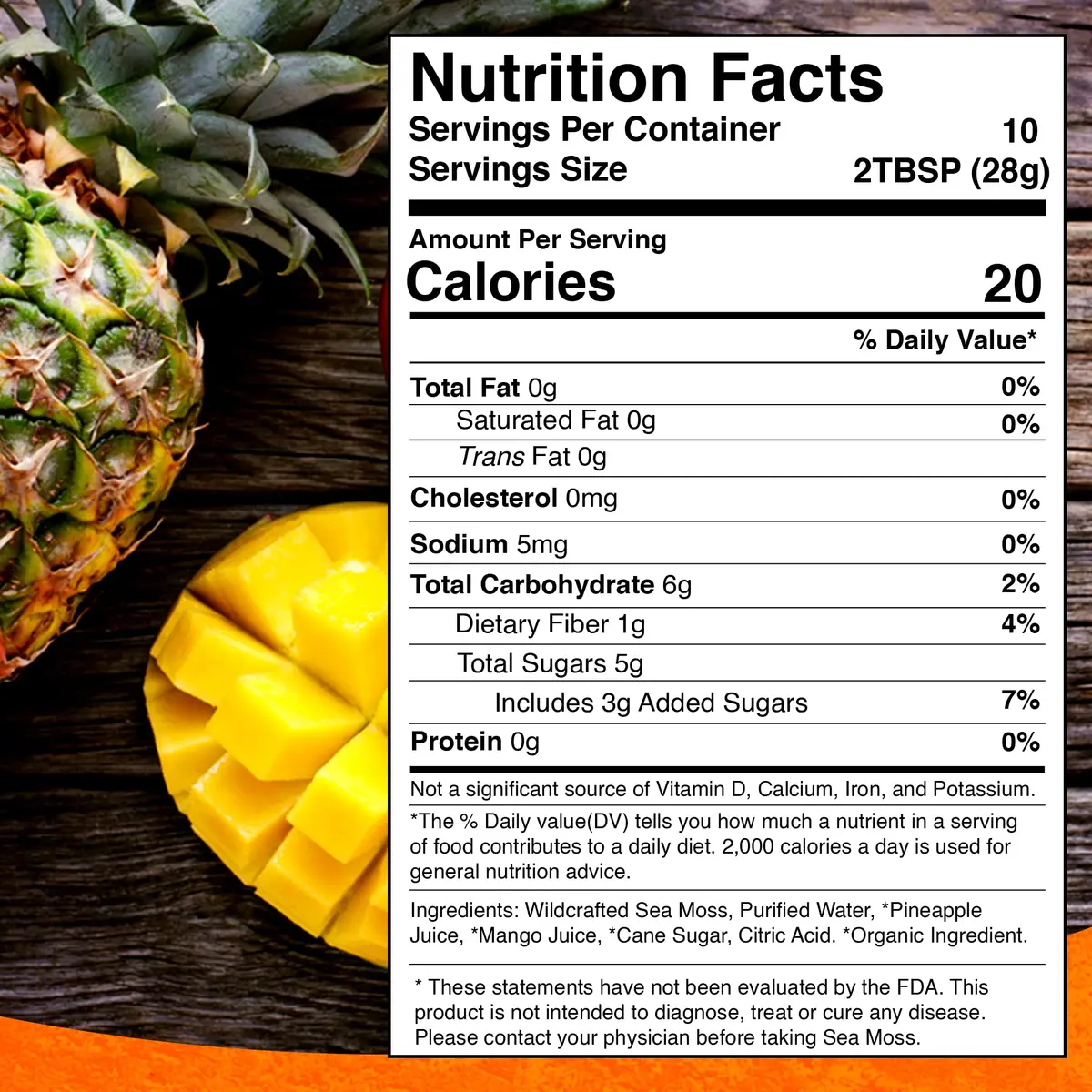 WELLNESS LABSRX Irish Sea Moss Gel Superfood Pineapple Mango 10 oz (296 ml) | Nutrient-Rich Superfood for Wellness - view 4