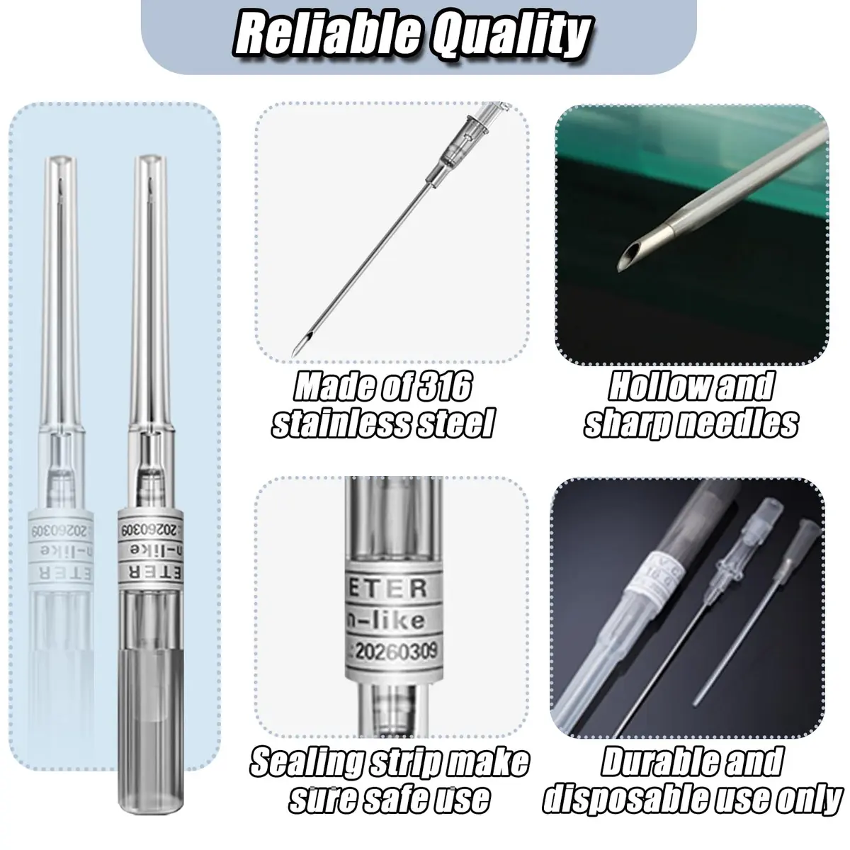 YONGDA Catheter Piercing Needles 16G | 10pcs Stainless Steel for Jewelry Piercing, Accurate & Safe (70-120 chars) - view 2