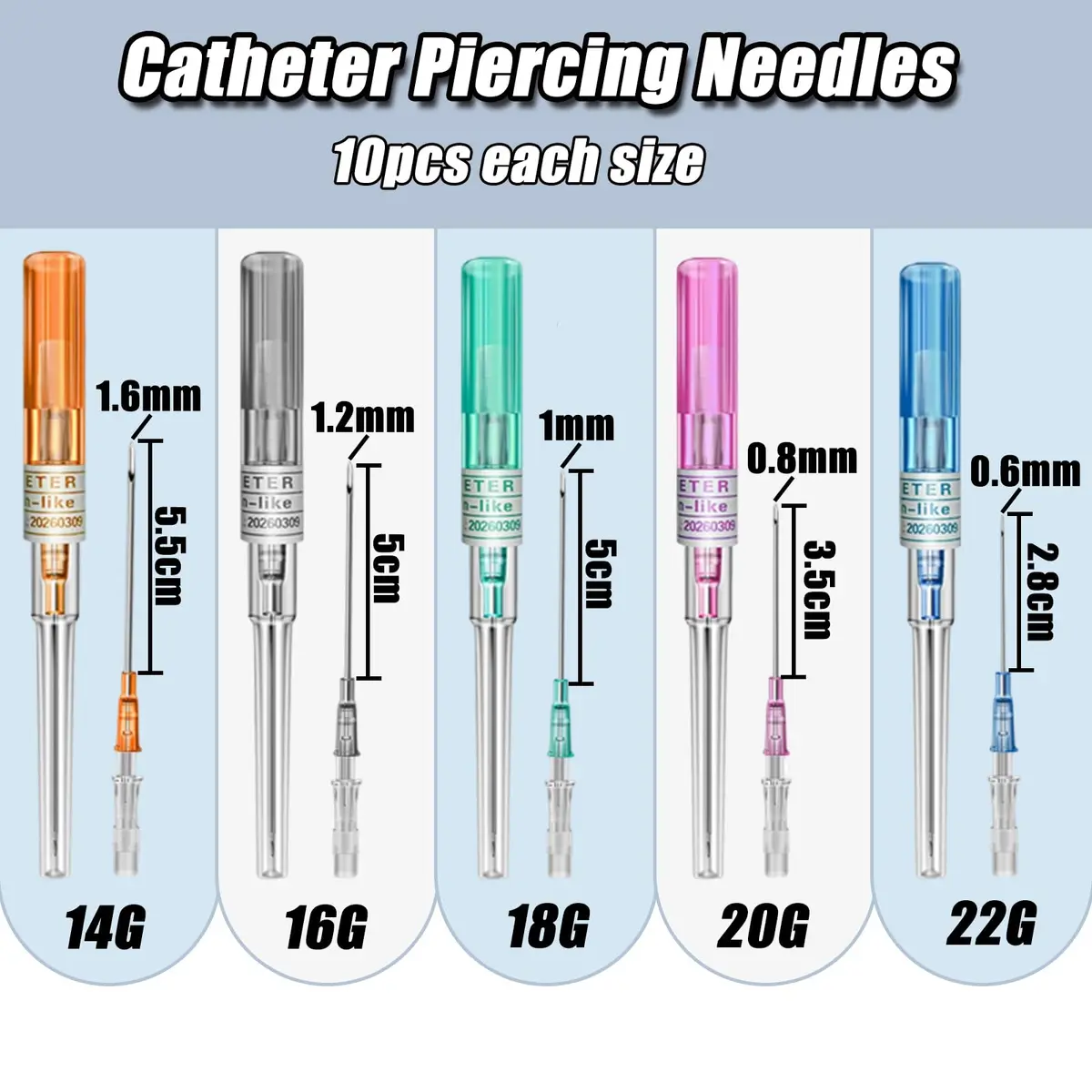 YONGDA Catheter Piercing Needles 16G | 10pcs Stainless Steel for Jewelry Piercing, Accurate & Safe (70-120 chars) - view 3