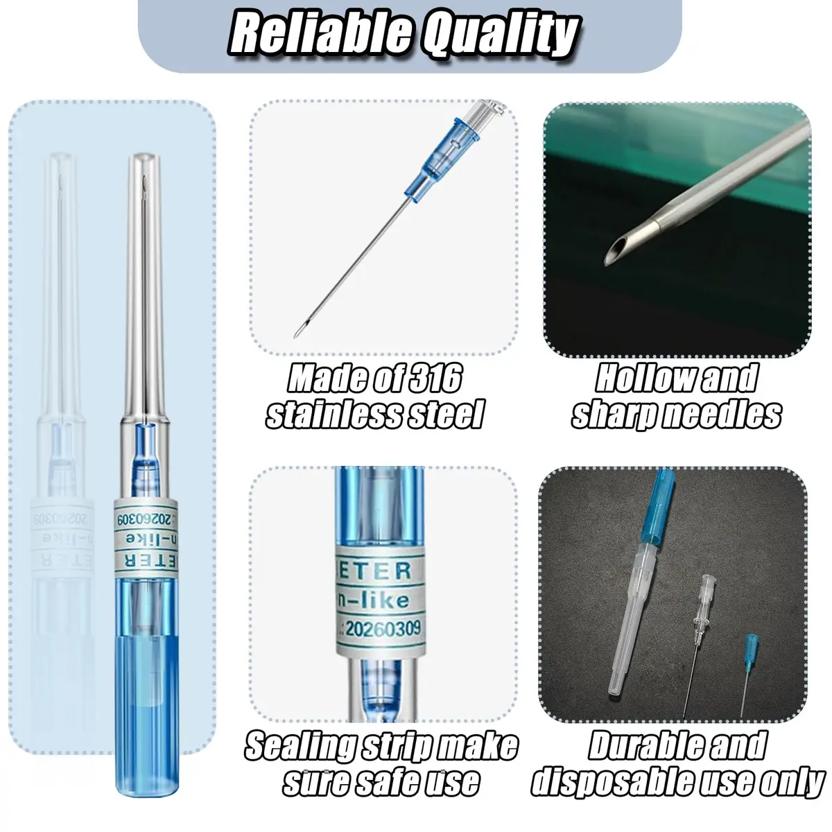 YONGDA Catheter Piercing Needles 22G | Disposable Stainless Steel Needles for Jewelry Piercing in India - view 2