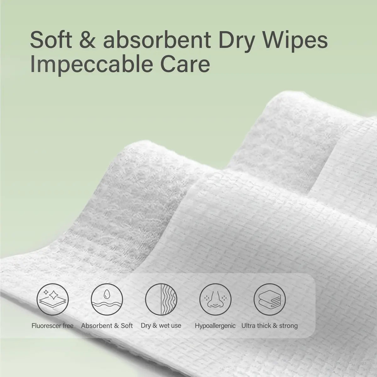 UNIFREE Disposable Face Towels XL | 200 Count, Biobased, Soft & Absorbent for Sensitive Skin - view 5