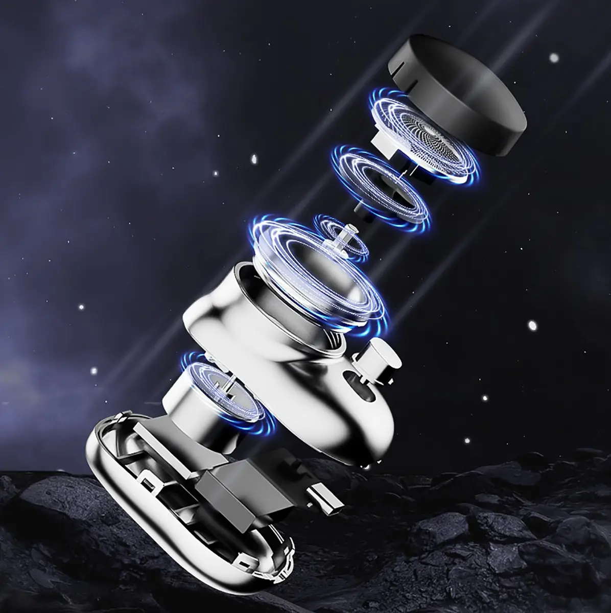 KRRHUEO Zao Mini Shaver for Men - Electric Razor, 7200rpm, 0.1mm Foil, Type-C Charging | Blue - view 5