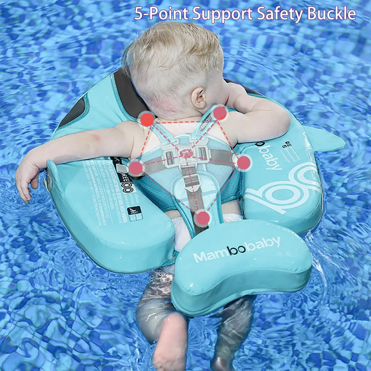 Luckclubtojoy Mambobaby Float Non-Inflatable Baby Pool Float with UPF 50+ Canopy and Tail | Full Protection for Babies 3-24 Months - view 4