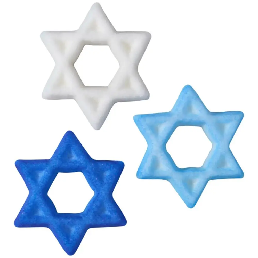 It Was All A Dream Shop Star of David Edible Sugar Decorations 6 pcs | Edible Hanukkah Cake Toppers - main product image