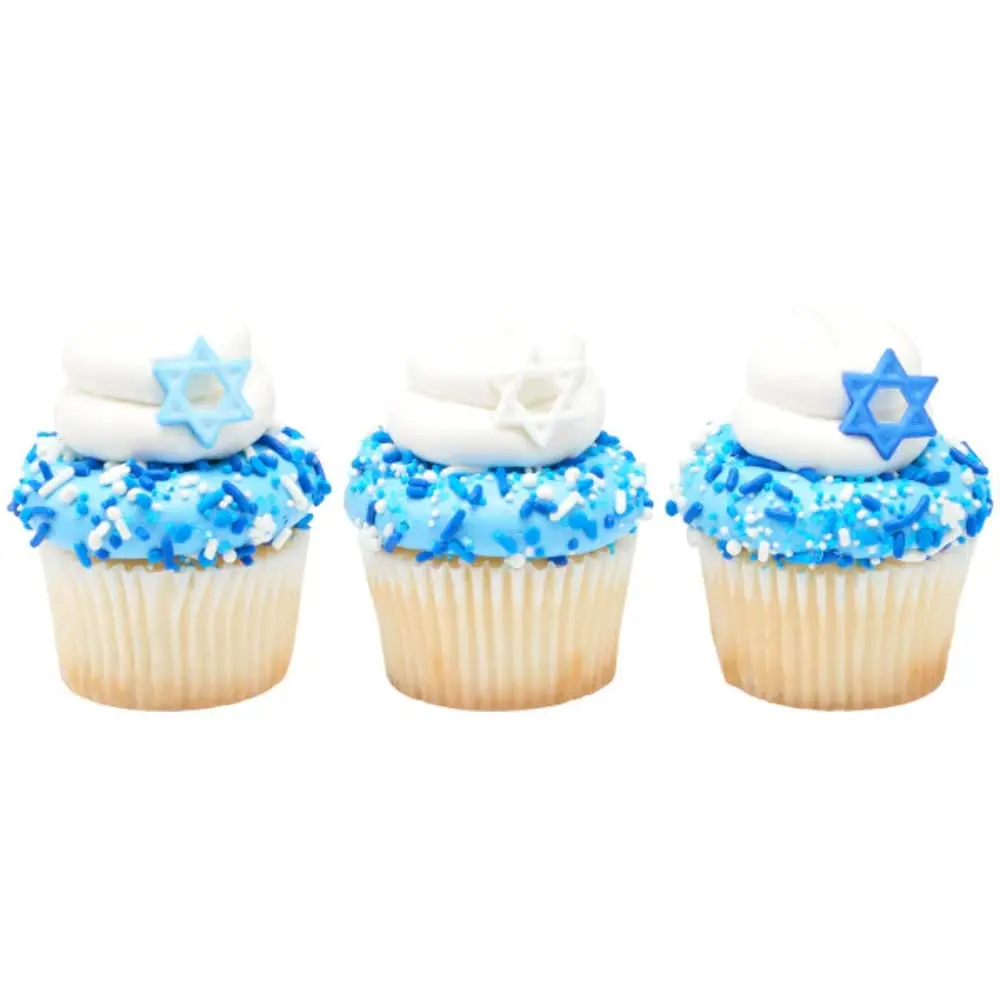 It Was All A Dream Shop Star of David Edible Sugar Decorations 6 pcs | Edible Hanukkah Cake Toppers - view 2