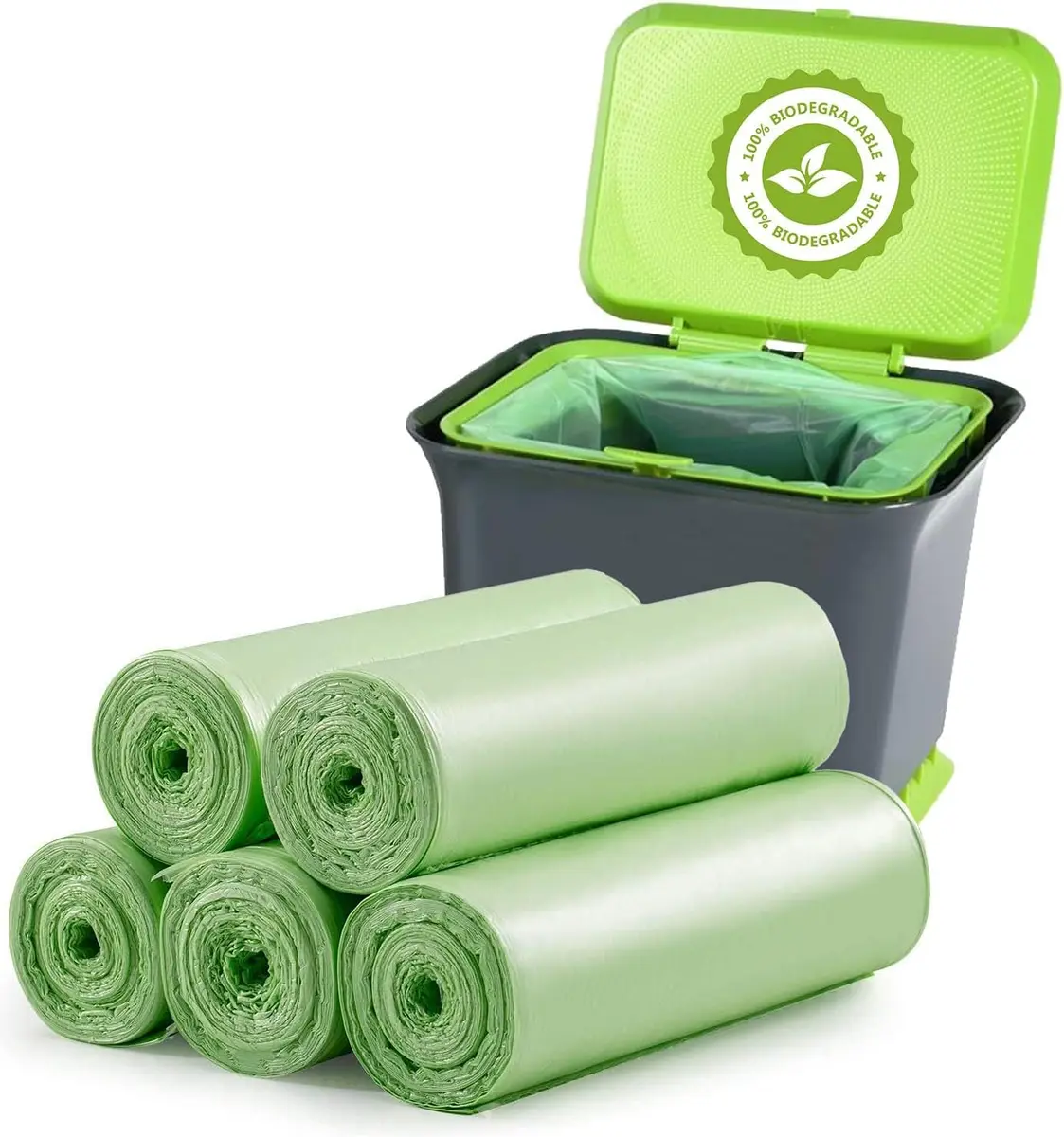 Aoriyar Compost Trash Bags 1.2 Gallon | Biodegradable & Leakproof 120 Count - main product image