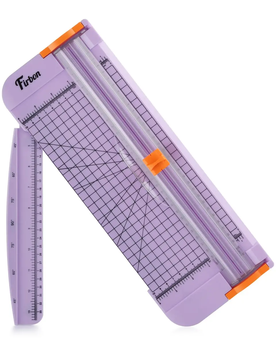 Firbon A4 Paper Cutter 12 Inch Rotary Trimmer with Extended Ruler, Light Purple | Cuts 12 Sheets, CM & Inch Scale, Safe Blade - main product image