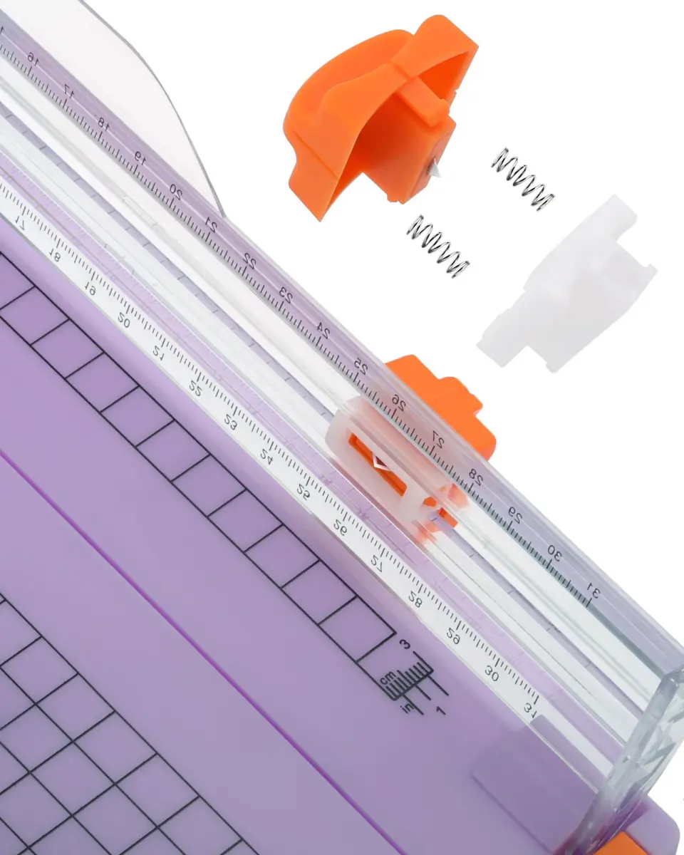 Firbon A4 Paper Cutter 12 Inch Rotary Trimmer with Extended Ruler, Light Purple | Cuts 12 Sheets, CM & Inch Scale, Safe Blade - view 3