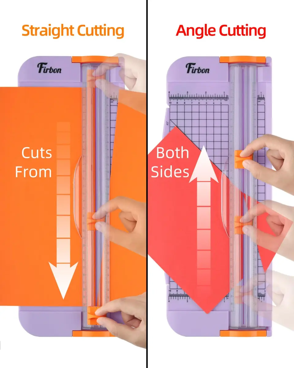 Firbon A4 Paper Cutter 12 Inch Rotary Trimmer with Extended Ruler, Light Purple | Cuts 12 Sheets, CM & Inch Scale, Safe Blade - view 4