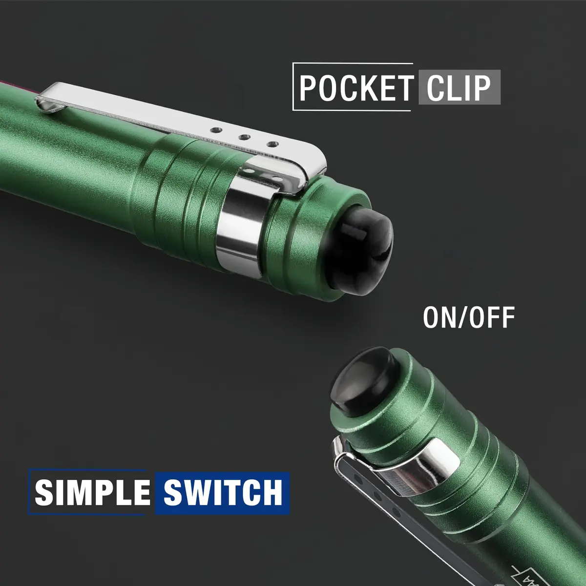 WORKPRO LED Pen Light 4-Pack Green | Pocket Flashlight with Clip & 2AAA Batteries Included - view 4