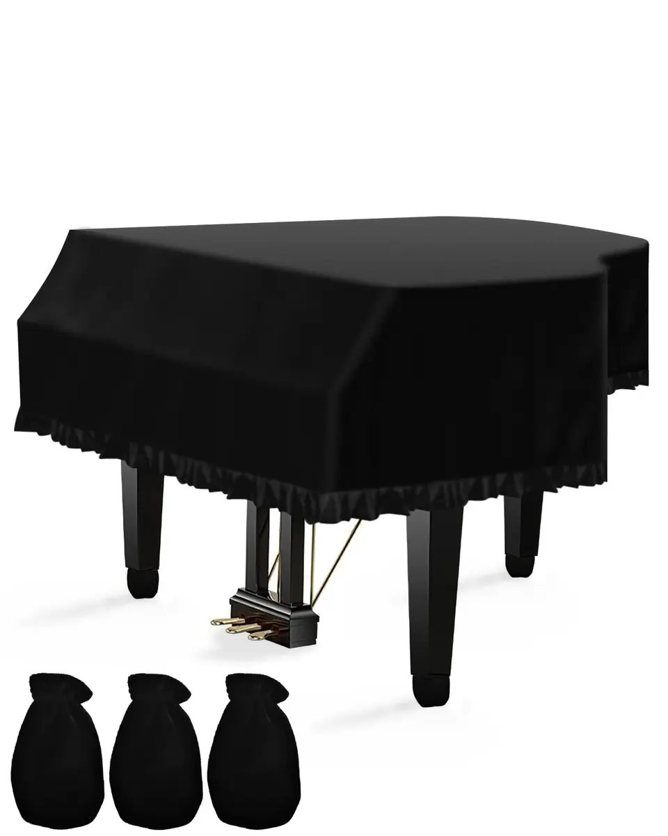 TINDTOP Grand Piano Cover, Velvet Dustproof Baby Piano Cover 180cm x 150cm x 50cm | Full Protection & Elegant Design - main product image