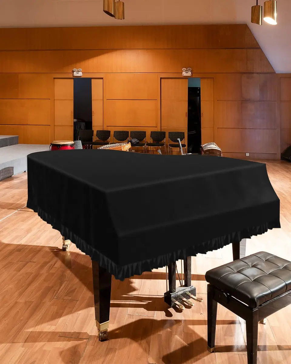 TINDTOP Grand Piano Cover, Velvet Dustproof Baby Piano Cover 180cm x 150cm x 50cm | Full Protection & Elegant Design - view 6