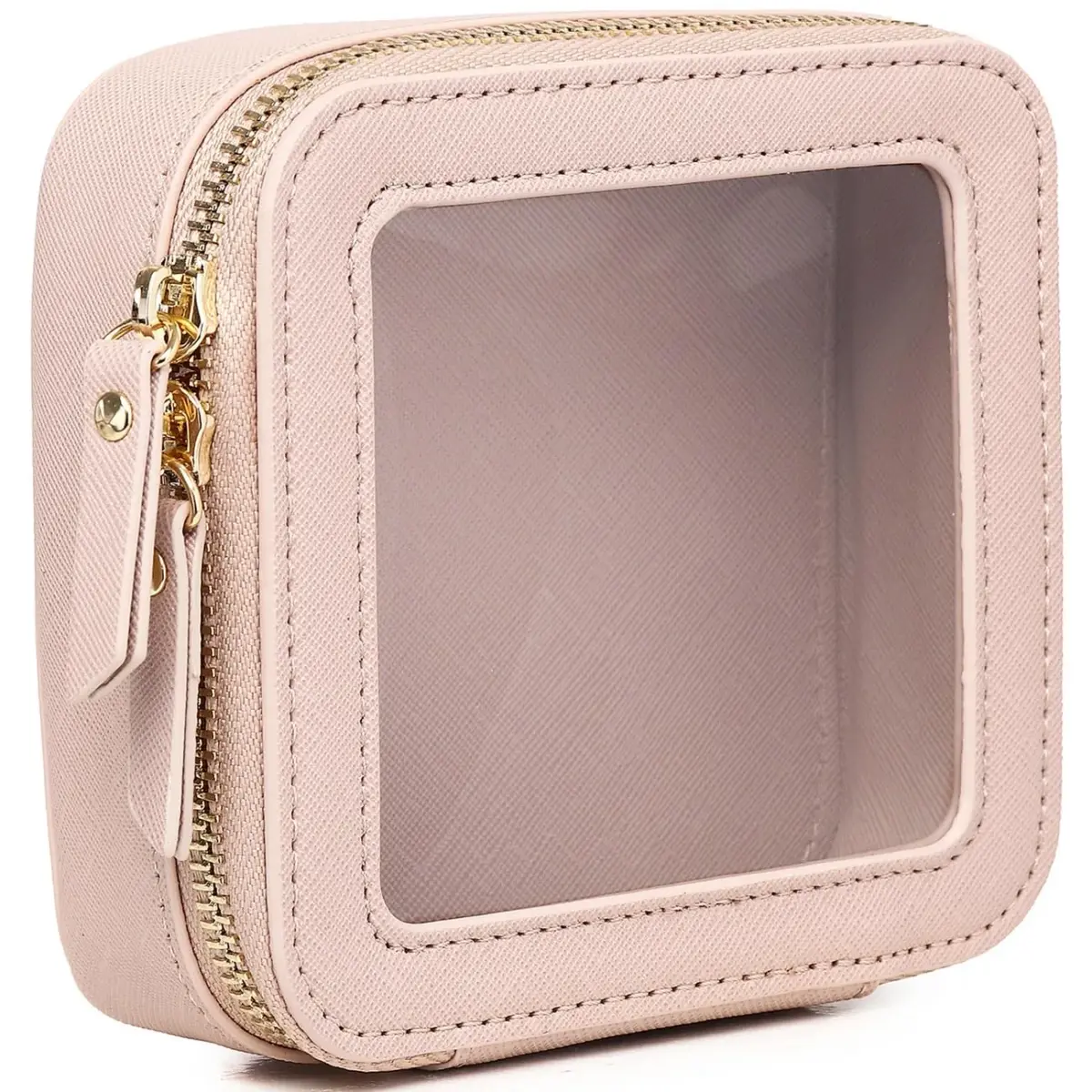 Pinkmik Pink MINI Clear Makeup Bag - TSA Approved Travel Cosmetic Case - main product image