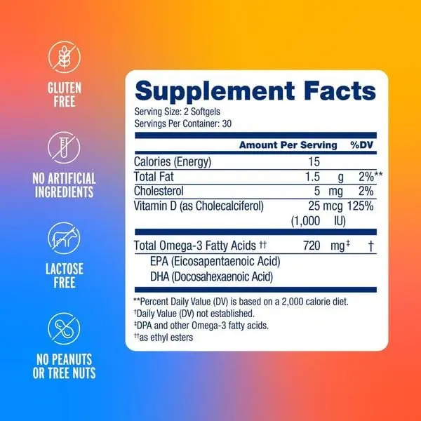 Oceanblue Essentials Omega-3 Mini Softgels 60ct | Heart & Immune Support with Vitamin D3 (70-120 chars) - view 3