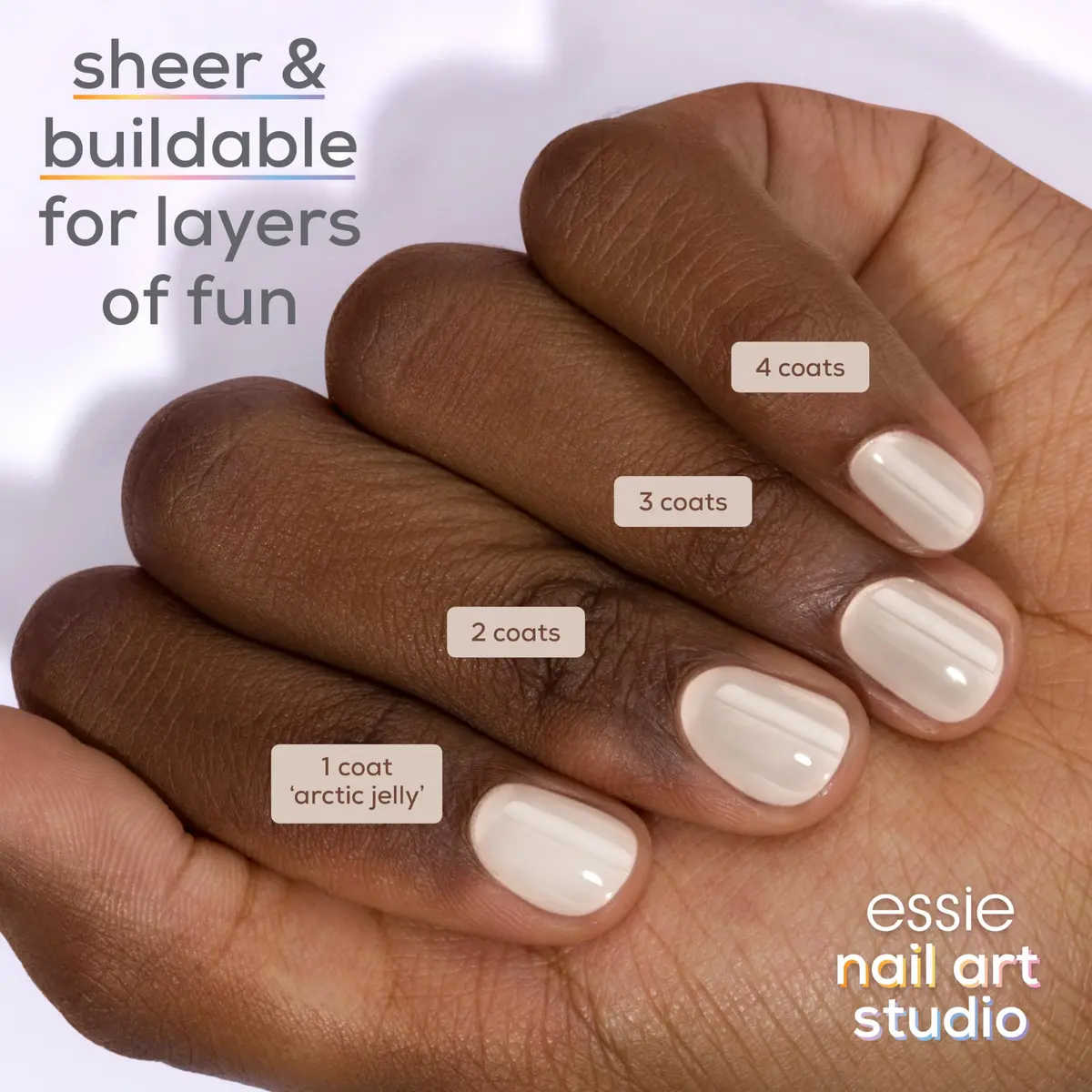 essie Jelly Gloss Nail Polish 0.46 Fl Oz | Sheer White, Vegan, Buildable Finish for Creative Nail Art - view 3