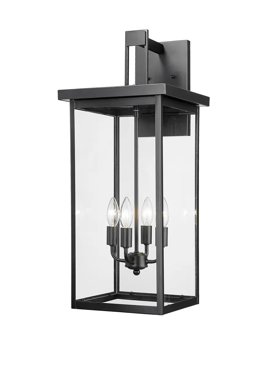 ML Lighting Barkeley Collection 27" Modern Four Bulb Wall Sconce | Anti-Rust Powder Coat Black - view 2