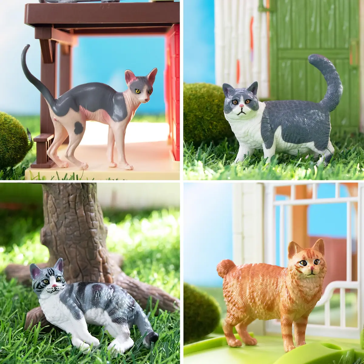 EYSCOTA 12PCS Cat Figurines | Realistic Kitten Toys & Cake Toppers for Kids & Children - view 5