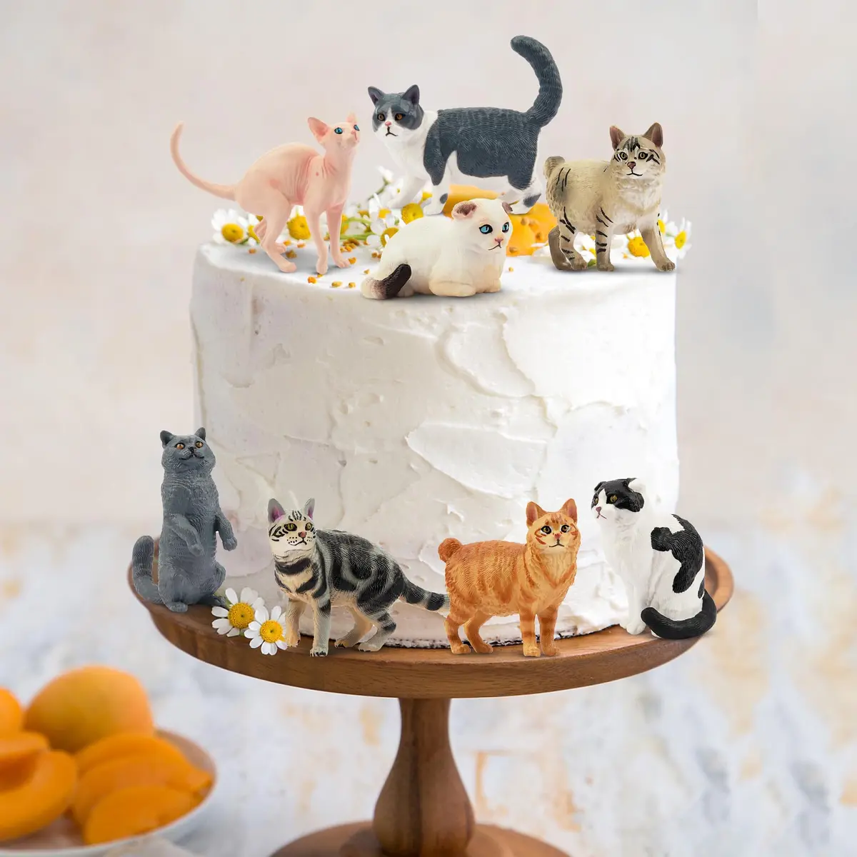 EYSCOTA 12PCS Cat Figurines | Realistic Kitten Toys & Cake Toppers for Kids & Children - view 7