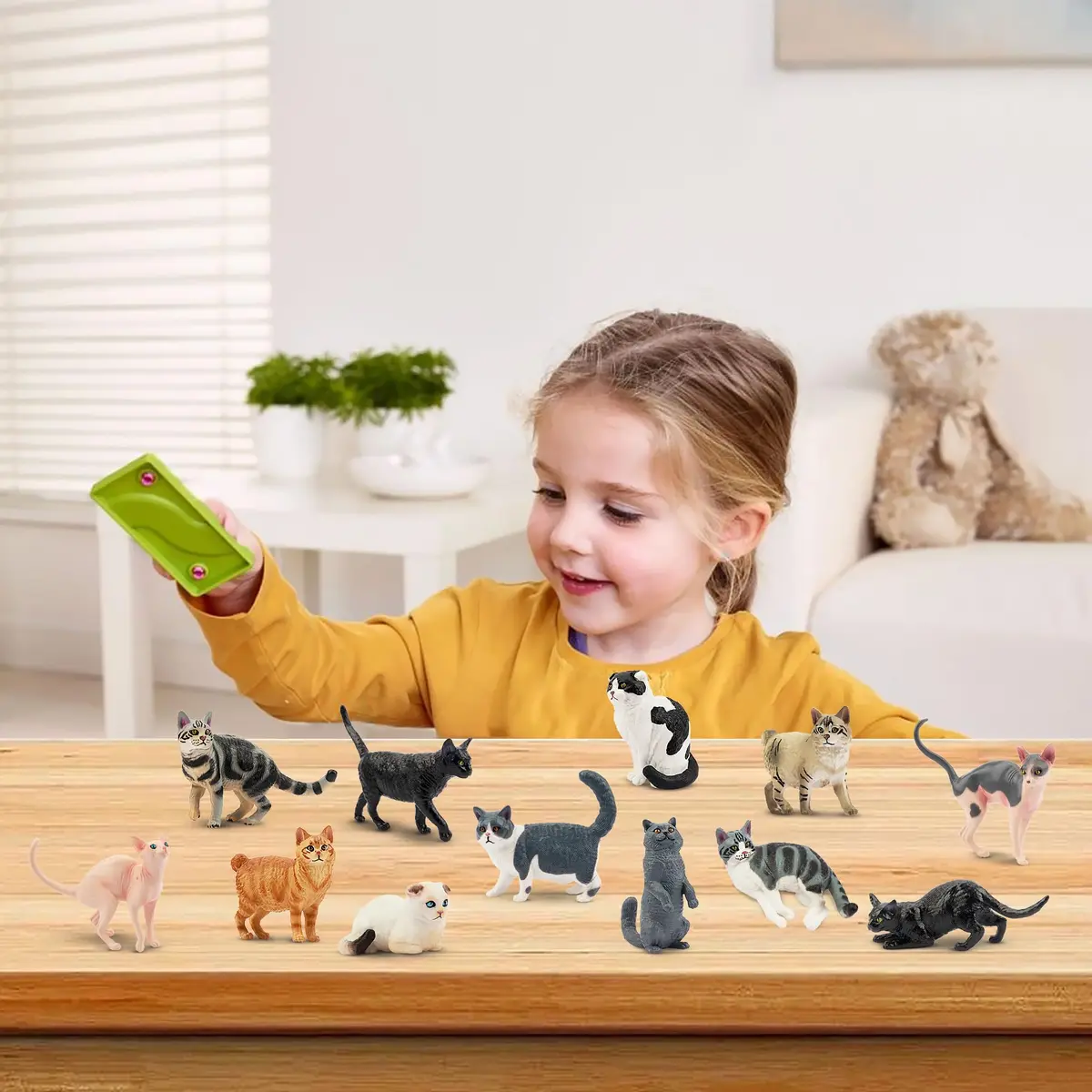 EYSCOTA 12PCS Cat Figurines | Realistic Kitten Toys & Cake Toppers for Kids & Children - view 8