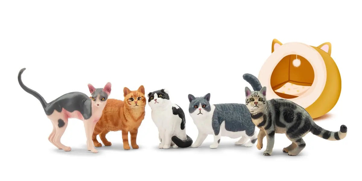 EYSCOTA 12PCS Cat Figurines | Realistic Kitten Toys & Cake Toppers for Kids & Children - view 9