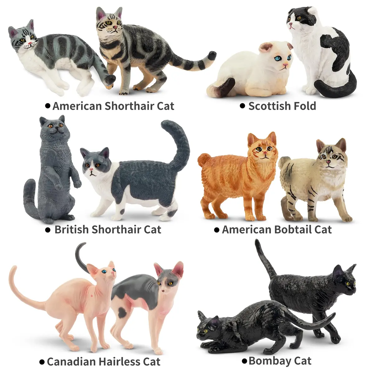 EYSCOTA 12PCS Cat Figurines | Realistic Kitten Toys & Cake Toppers for Kids & Children - view 2