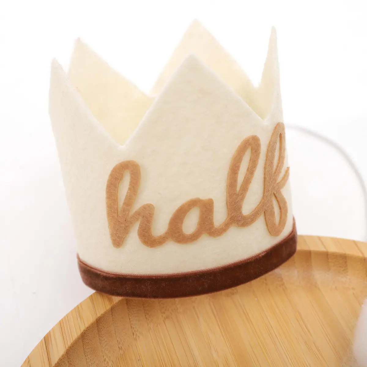 Agkvw Half Birthday Crown - Boho Cake Smash Prop, 6 Months Hat for Boys in Brown | Rustic Boho Party Accessory - view 7