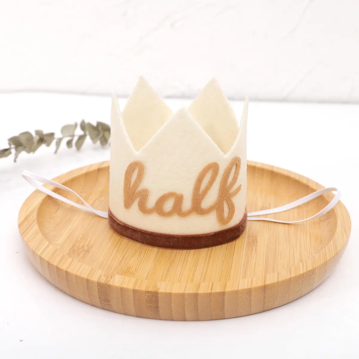 Agkvw Half Birthday Crown - Boho Cake Smash Prop, 6 Months Hat for Boys in Brown | Rustic Boho Party Accessory - view 3