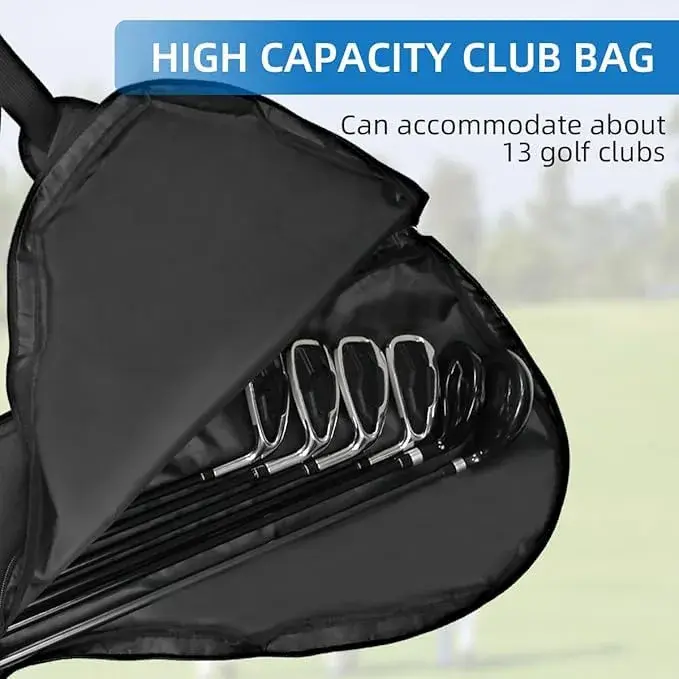 Scott Edward Foldable Golf Club Carry Bag, Portable Sunday Pencil Bag, Lightweight Waterproof Training Case, Holds 7-12 Clubs (Black White Red, 122cm/48in) - view 5