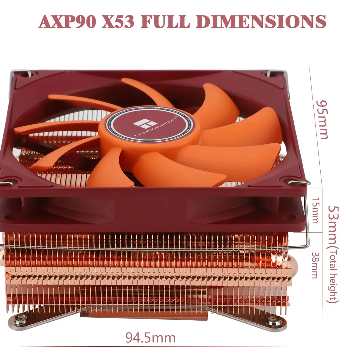 Thermalright AXP90-X53 Full Copper Low Profile CPU Cooler ITX 53mm Height | AGHP Technology for AMD AM4 AM5/Intel LGA1700/115X/1200/1851 - view 7