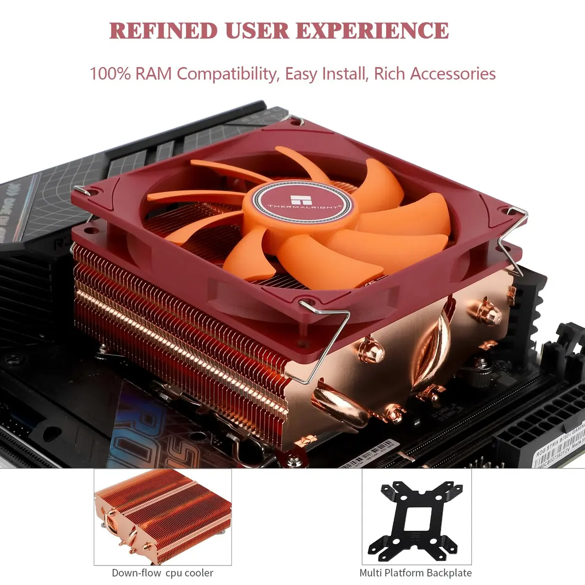 Thermalright AXP90-X53 Full Copper Low Profile CPU Cooler ITX 53mm Height | AGHP Technology for AMD AM4 AM5/Intel LGA1700/115X/1200/1851 - view 4