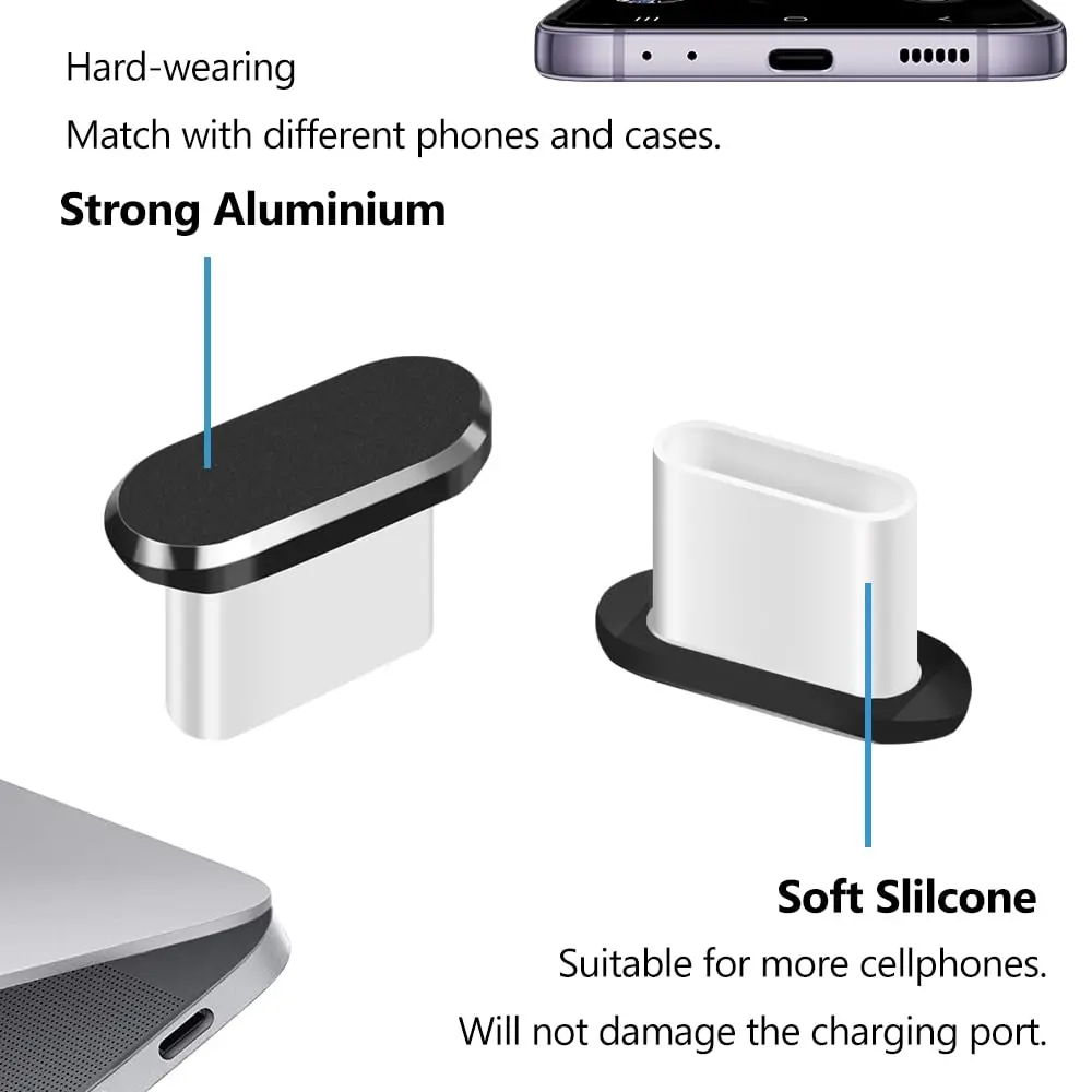 Limvory USB C Dust Plug & Phone Speaker Cover | Anti Dust & Water Protection - view 2