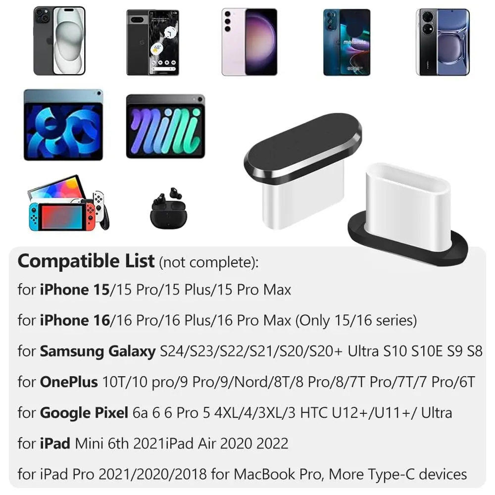 Limvory USB C Dust Plug & Phone Speaker Cover | Anti Dust & Water Protection - view 3