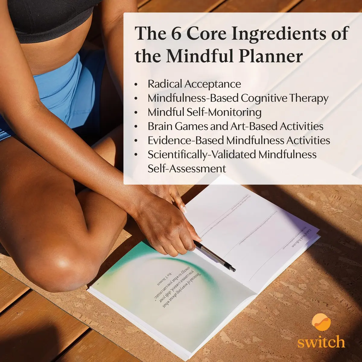 Switch Research Mindful Planner (Acceptance) - Evidence-Based Life Organizer - 31-Day Goal Planner to Develop Radical Acceptance - Daily planner With Prompts - view 4