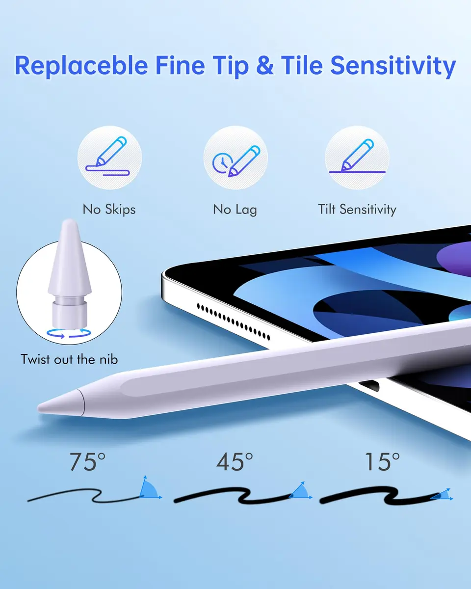 UOGIC Stylus Pen for iPad with Fast Charging & Palm Rejection | Rechargeable, Magnetic, Precise (70-120 chars) - view 4