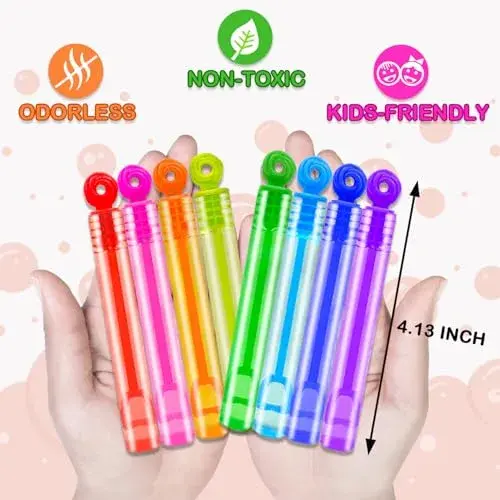 Leetous Donut Bubble Wands 20-Pack | Mini Bubble Toy for Toddlers & Kids Party Favors - view 2
