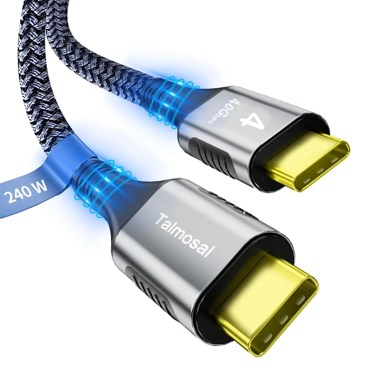 Talmosal Thunderbolt 4 Cable 3.3 ft Support 8K@60Hz, 4K@144Hz 40Gbps/240W PD Charging - main product image