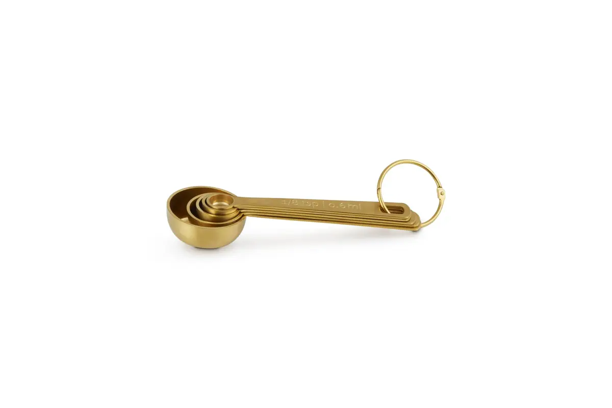 Le Creuset Stainless Steel Measuring Spoons, Gold Finish, Set of 5 | Heavy-Gauge, Dishwasher Safe - view 2