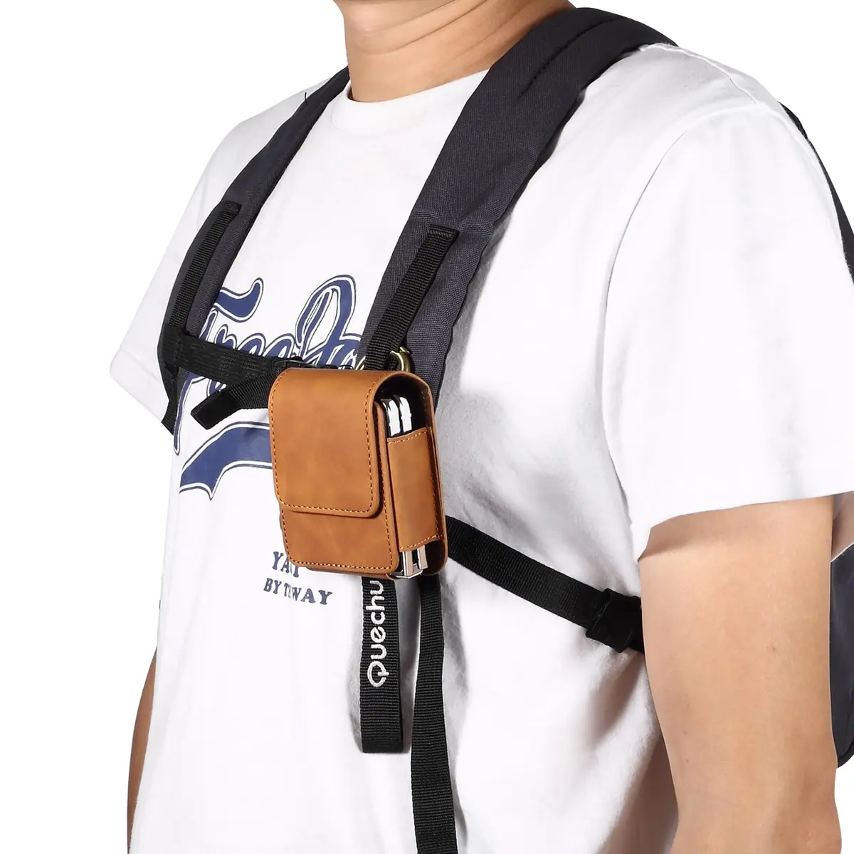 ZZ HZYISIDA Faux Leather Phone Holster Pouch Belt Clip for Motorola Razr+ 2025/2024, Razr 50 Ultra, Samsung Galaxy Z Flip 6/5/4, Brown | Fits Phones Up to 6.7 Inches - view 8